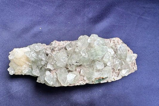 ES-ZM10169 - Amazing Green Apophyllite crystals with Stilbite on Chalcedony