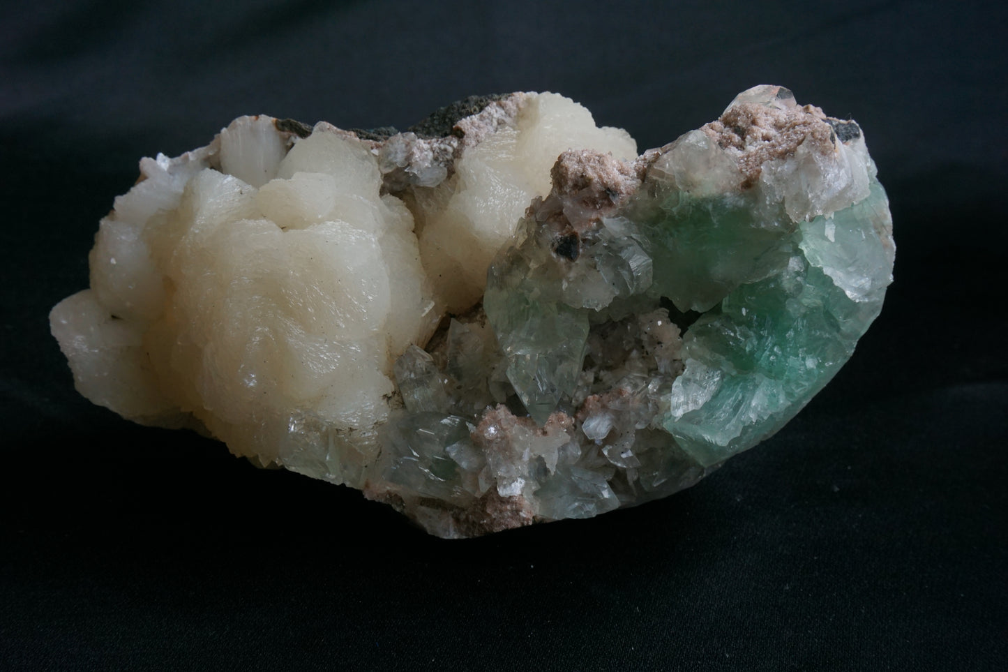 ES-ZM10057 - Amazing Green Apophyllite with shiny Stilbite