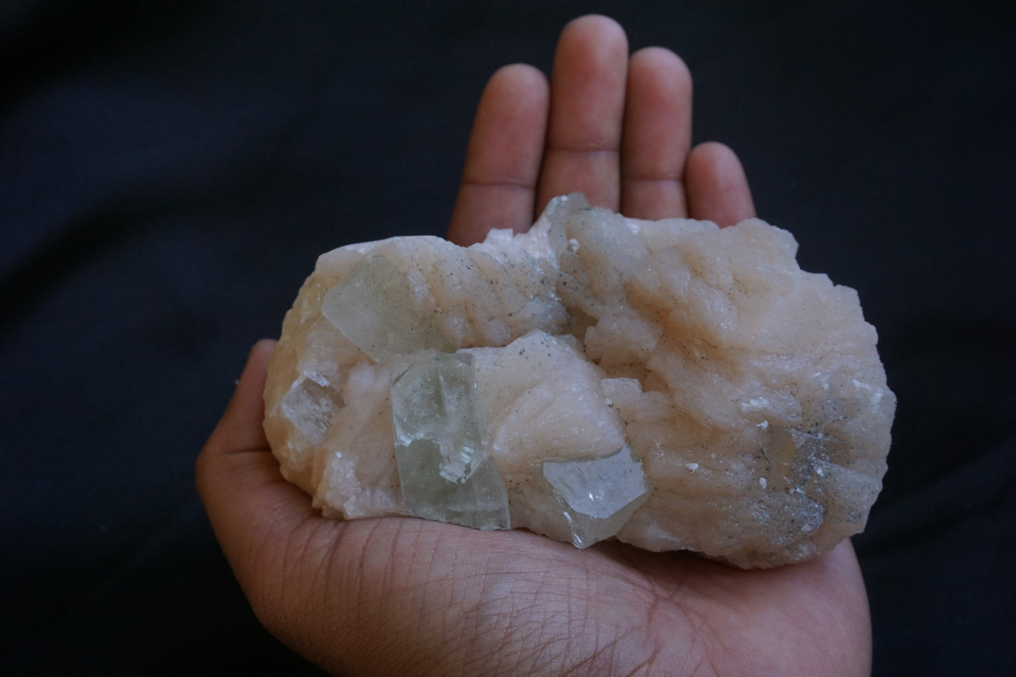 ES-ZM10062 - Green Apophyllite with Big Stilbite