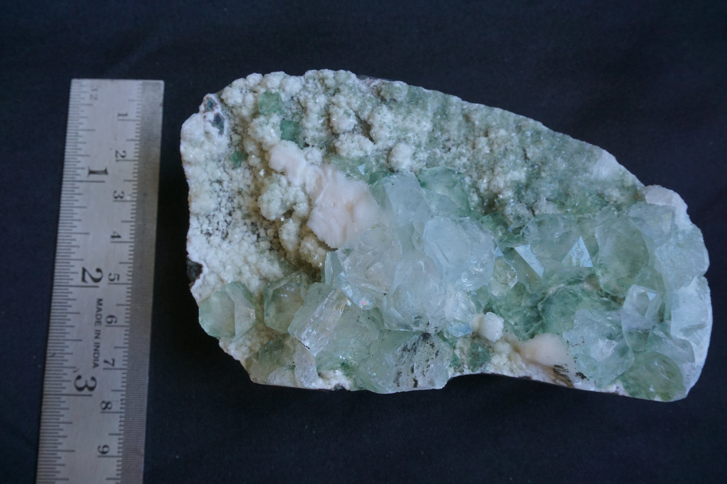 ES-ZM10064 - Green Apophyllite with Stilbite on Chalcedony