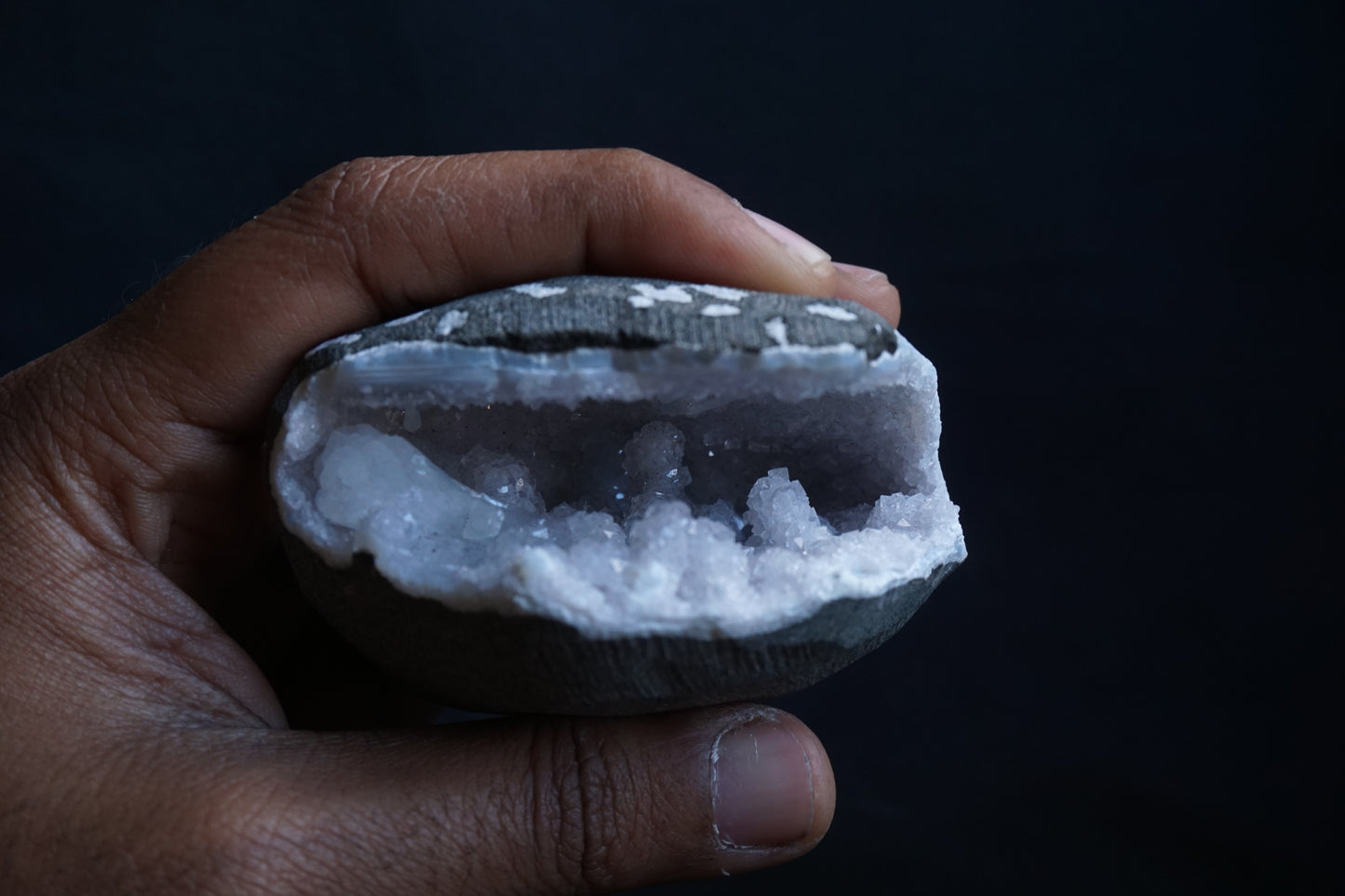 ES-ZM10099 - Quartz Geode with Stilbite