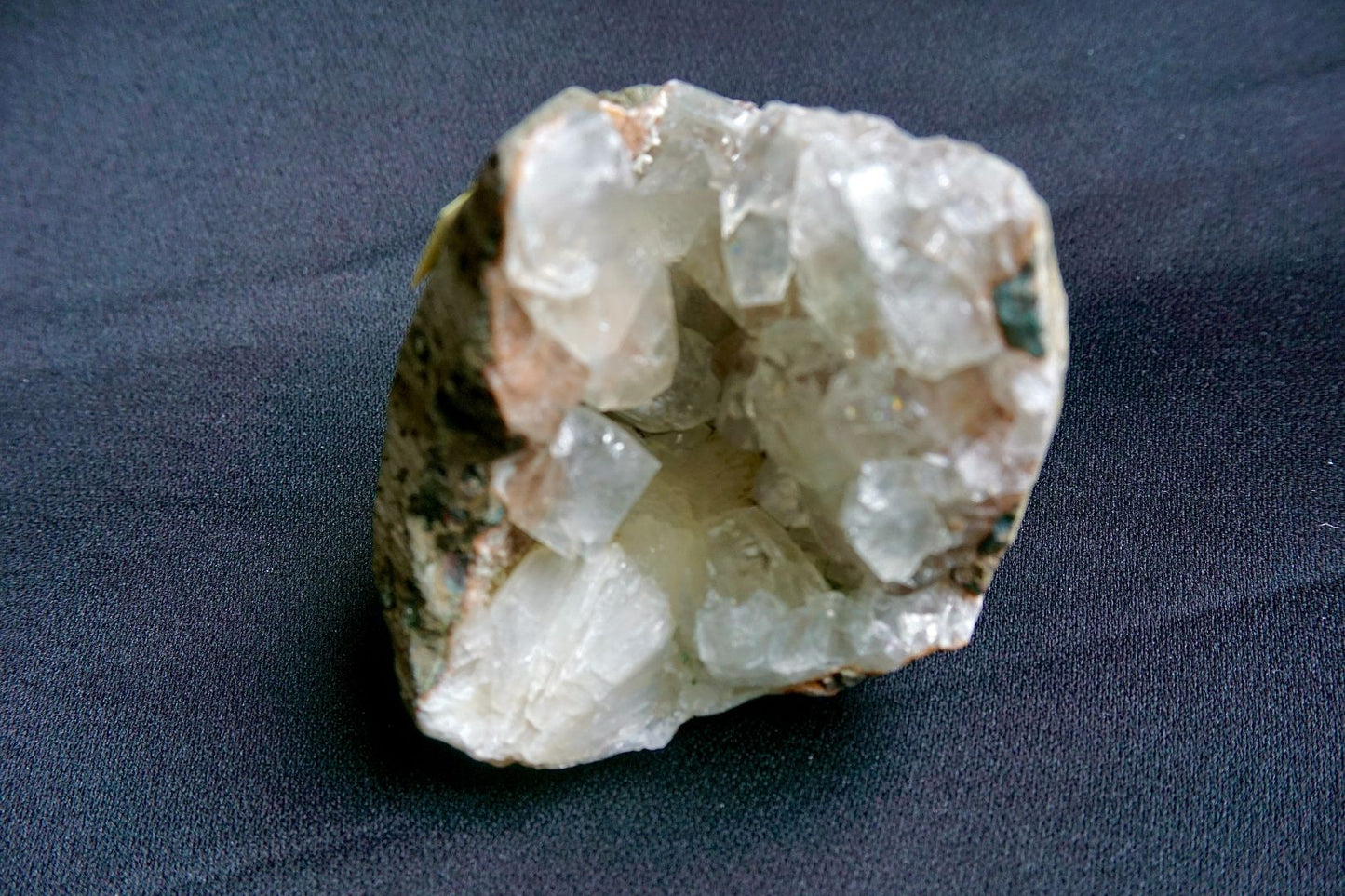 ES-ZM10007 -  Sparkling Green Apophyllite with Stilbite on Chalcedony