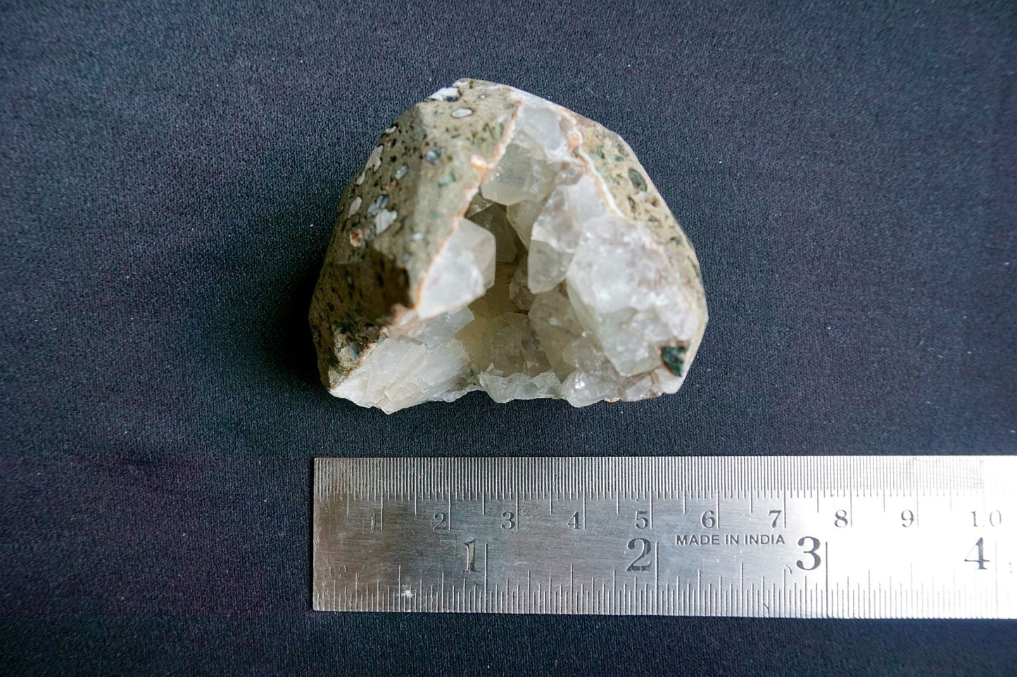 ES-ZM10007 -  Sparkling Green Apophyllite with Stilbite on Chalcedony