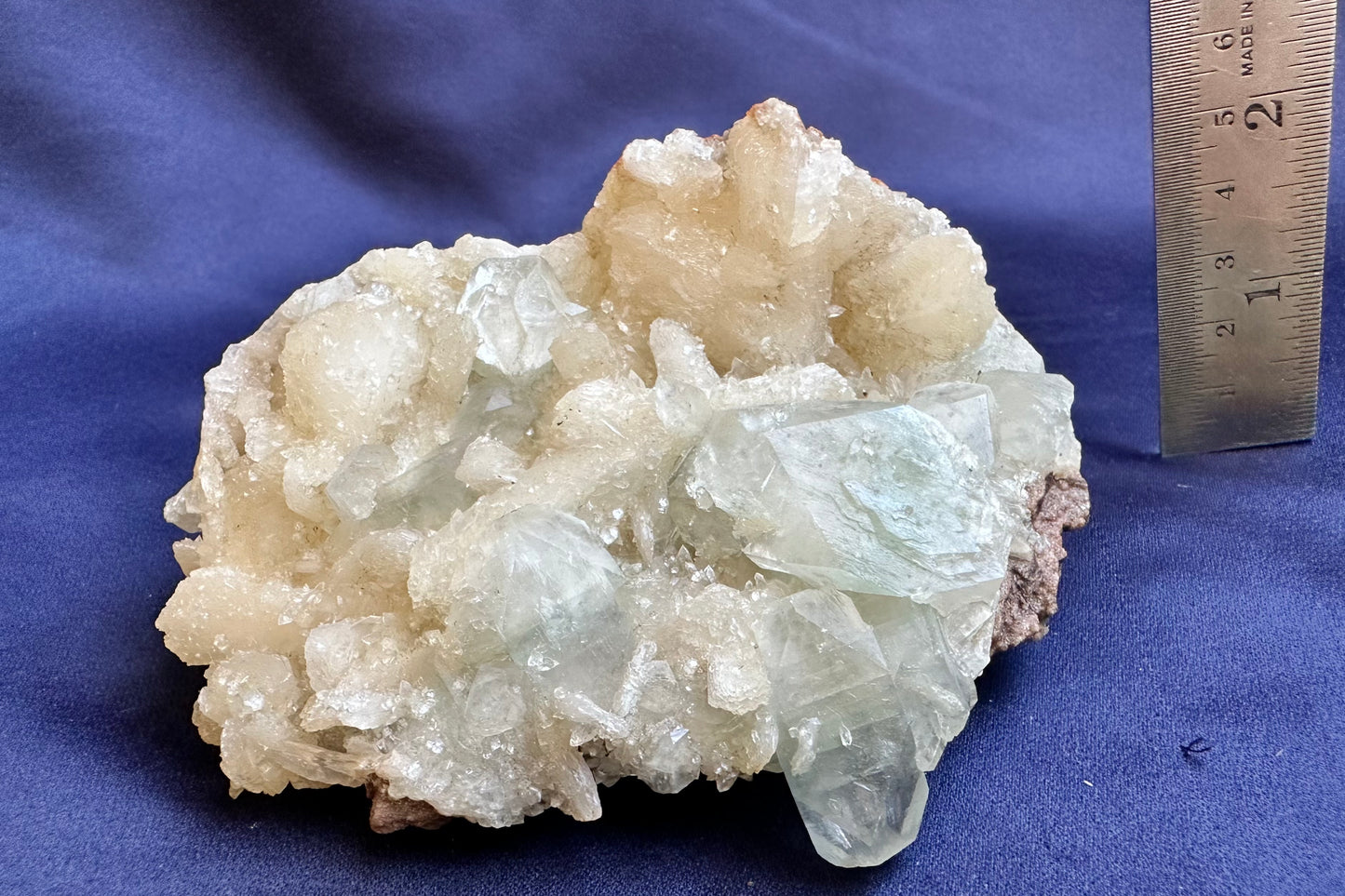 ES-ZM10118 - Green Apophyllite with Druzy Stilbite