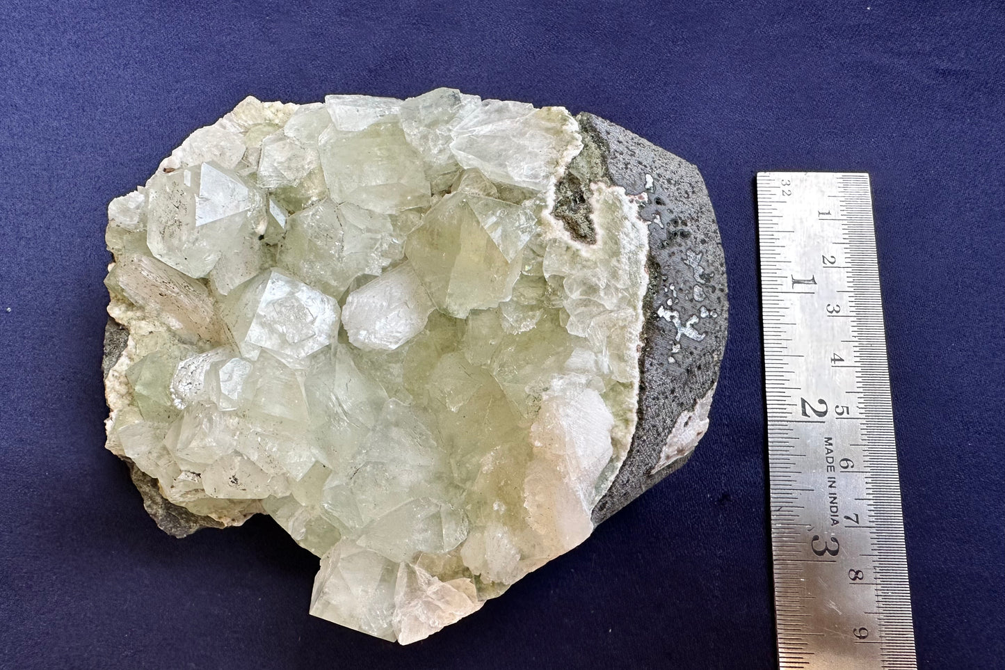 ES-ZM10111 - Green Apophyllite with white shiny Stilbite