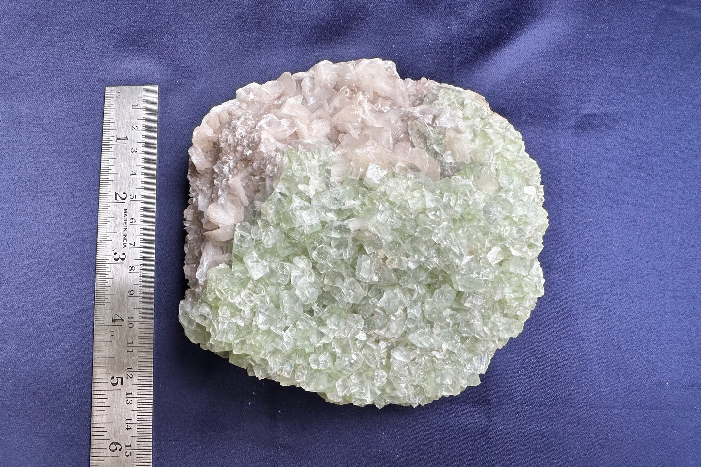 ES-ZM10171 - Green Apophyllite with shiny White Stilbite