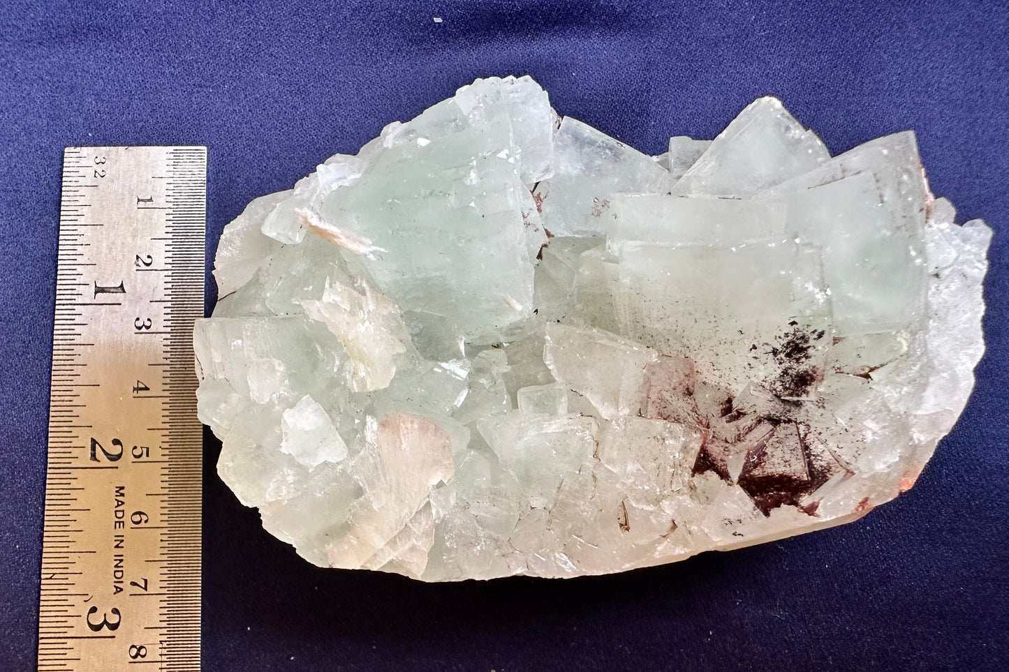 ES-ZM10133 - Big Green Apophyllite cube with tiny Stilbite specimen