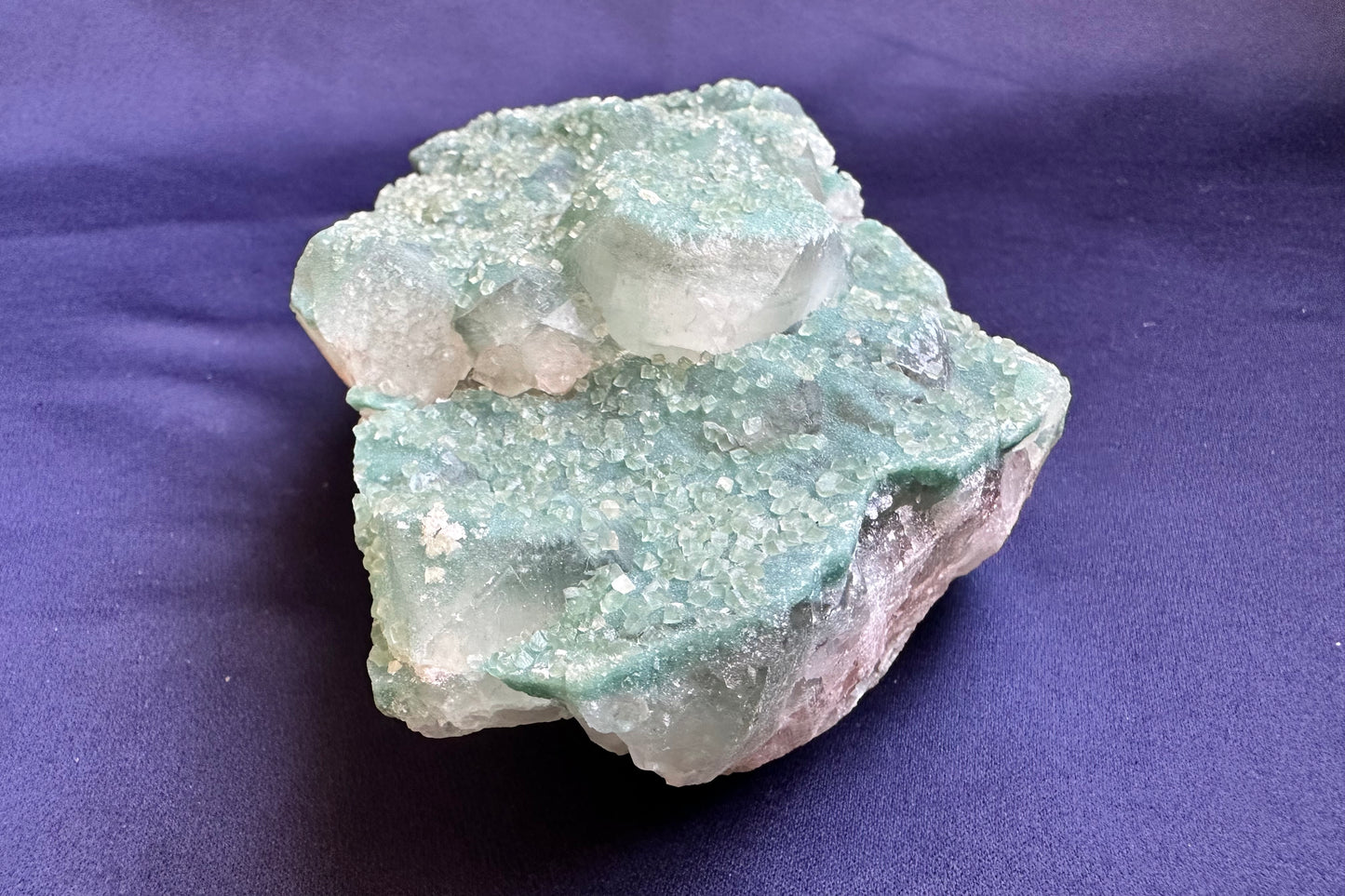 ES-ZM10115 - Druzy Green Apophyllite with Stilbite base