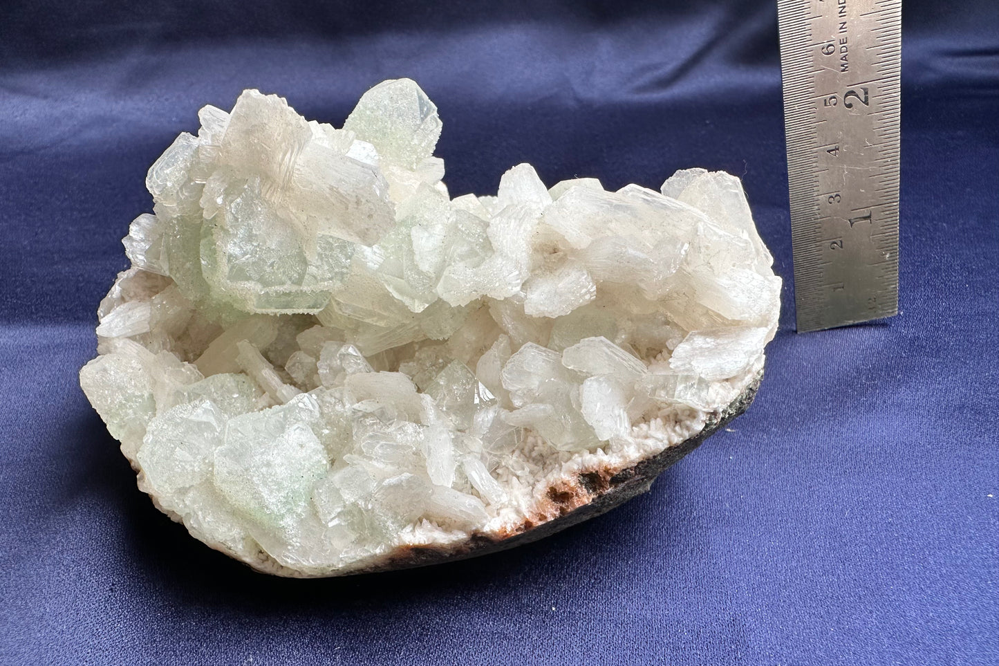 ES-ZM10176 - Green Apophyllite with Stilbite on Heulandite