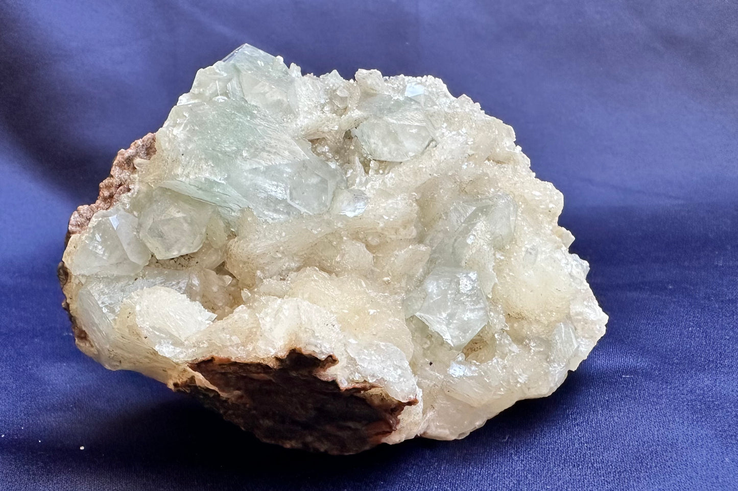 ES-ZM10118 - Green Apophyllite with Druzy Stilbite