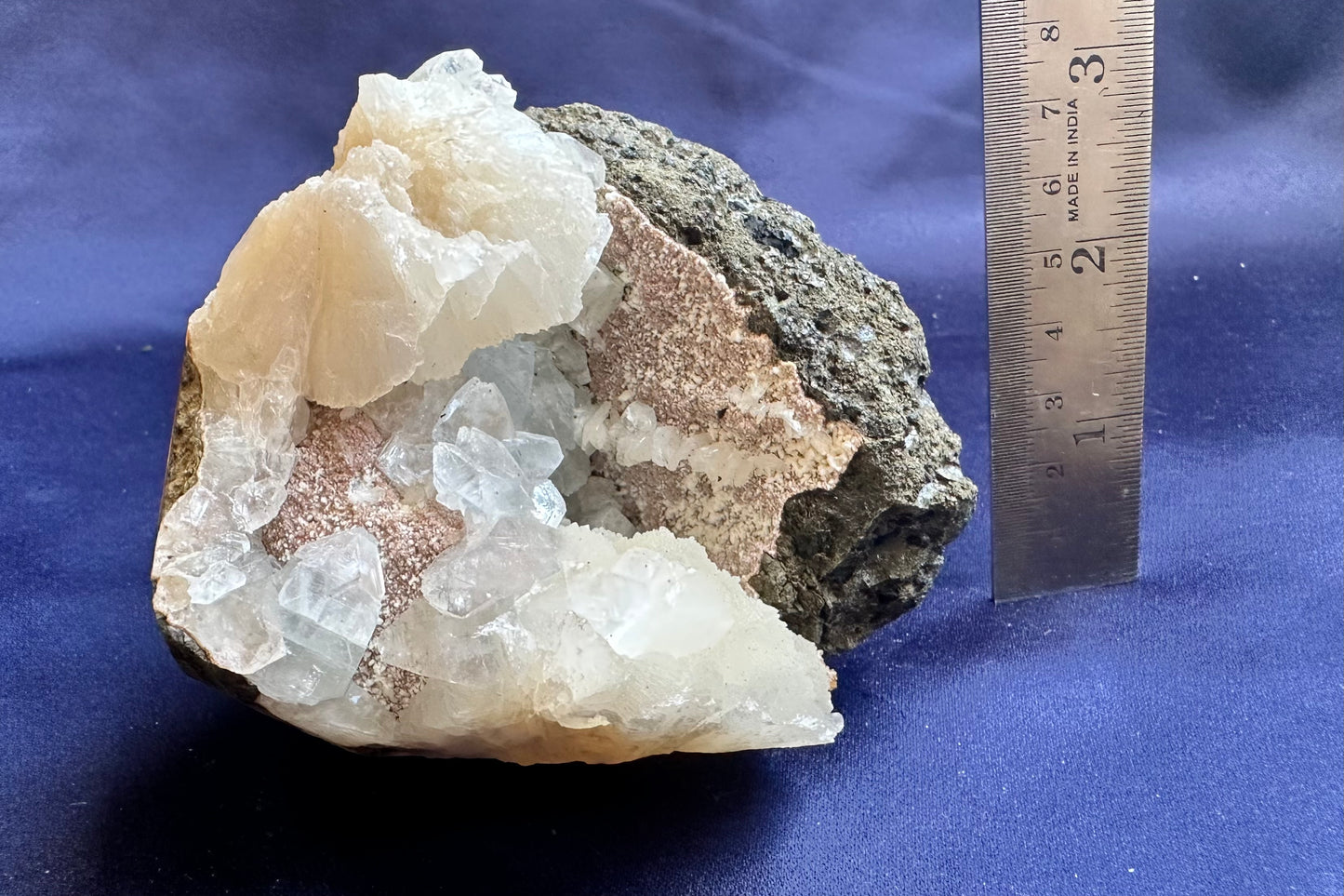 ES-ZM10161 - Clear Apophyllite with Stilbite tunnel