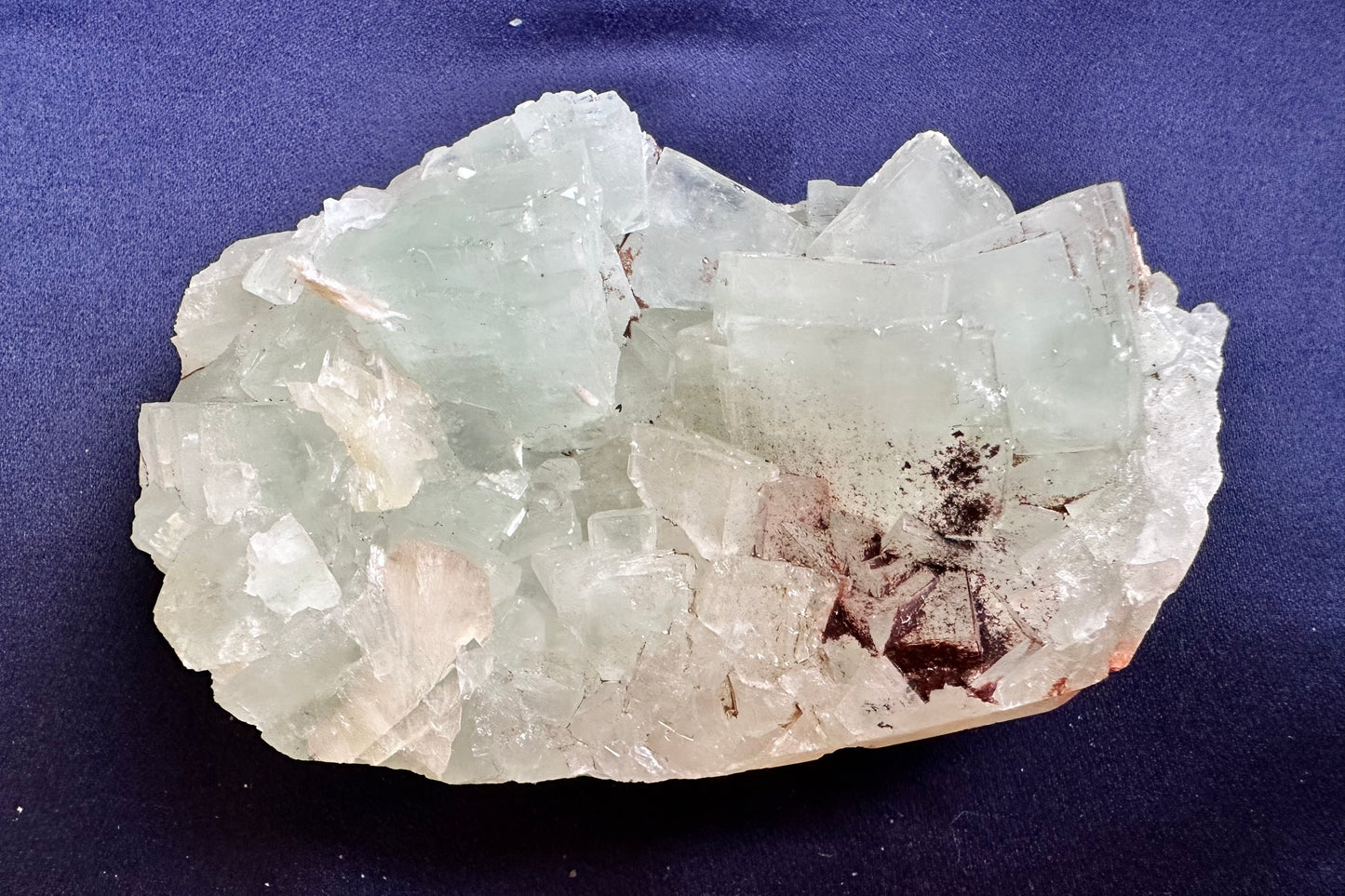 ES-ZM10133 - Big Green Apophyllite cube with tiny Stilbite specimen