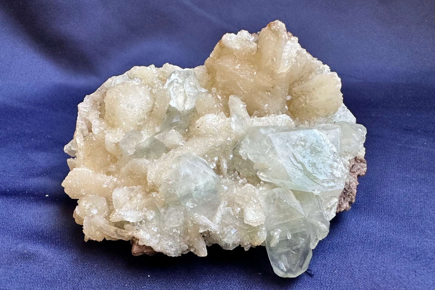 ES-ZM10118 - Green Apophyllite with Druzy Stilbite