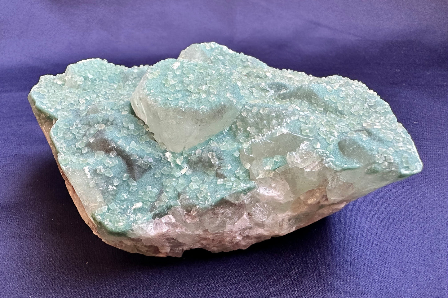 ES-ZM10115 - Druzy Green Apophyllite with Stilbite base