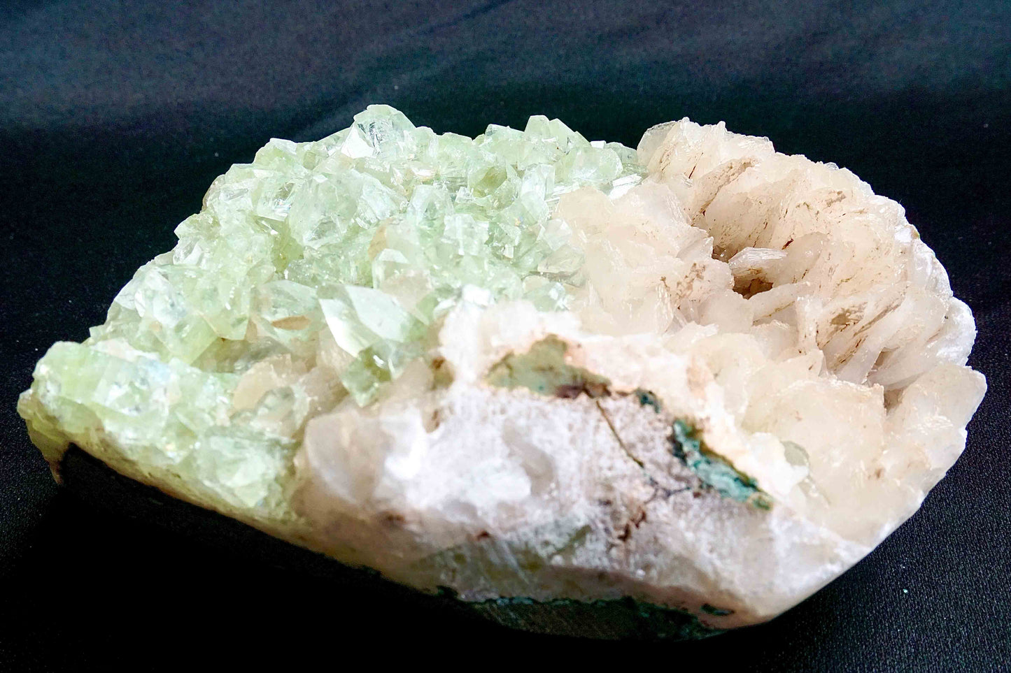 ES-ZM10055 - Shiny Green Apophyllite with Stilbite