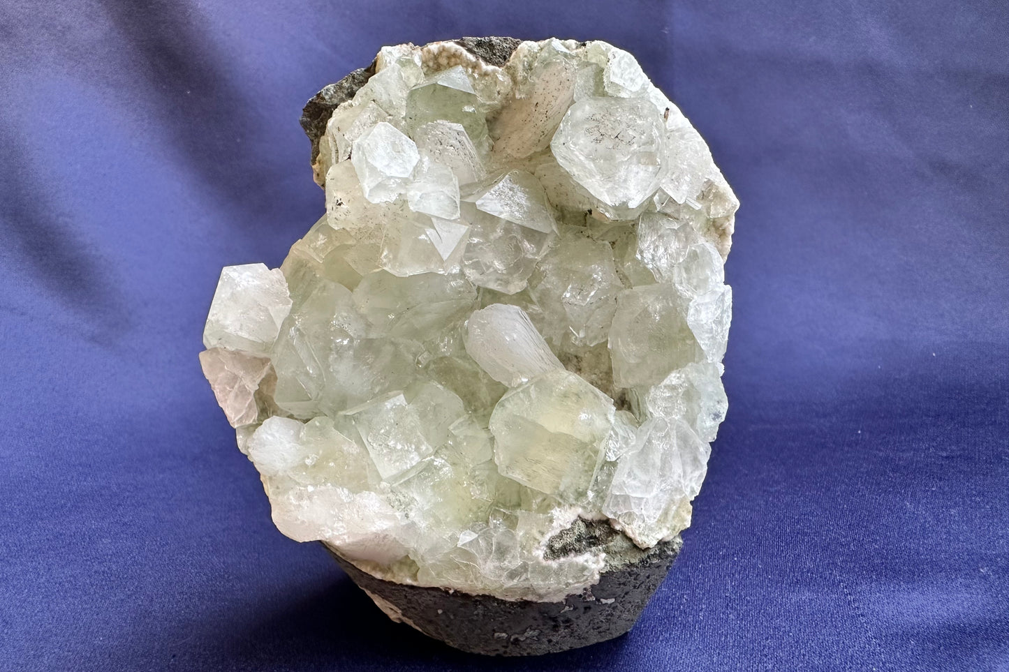 ES-ZM10111 - Green Apophyllite with white shiny Stilbite