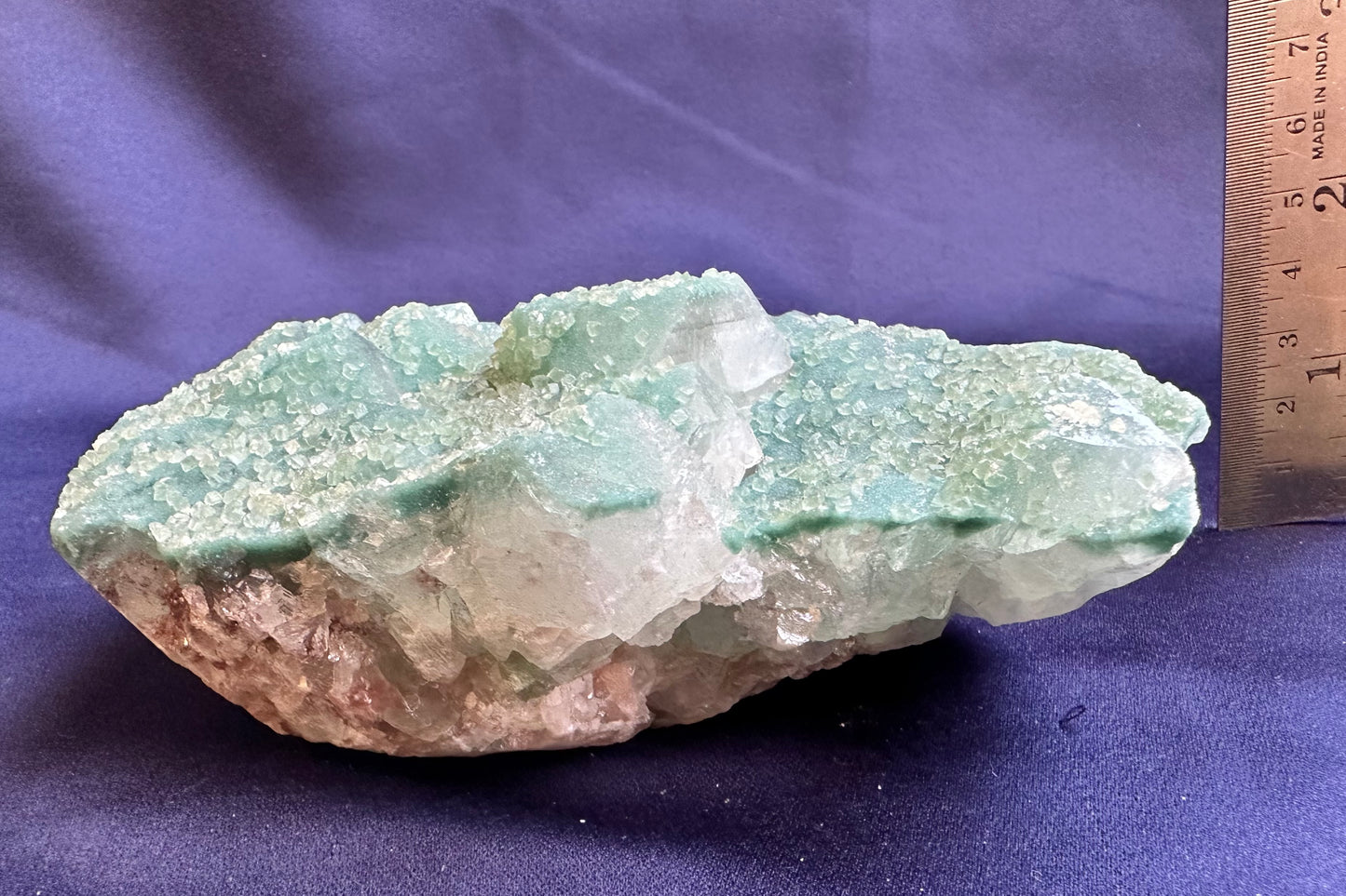 ES-ZM10115 - Druzy Green Apophyllite with Stilbite base