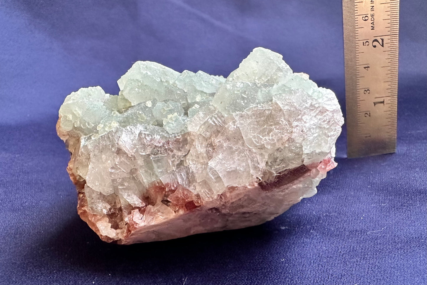 ES-ZM10136 - Green Apophyllite on Peach Stilbite