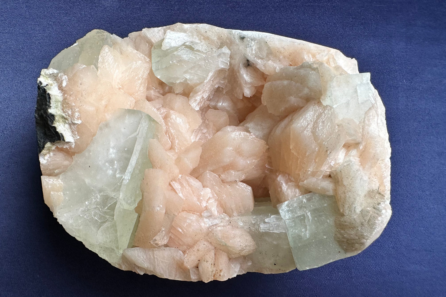 ES-ZM10177 - Peach Stilbite with Green Apophyllite