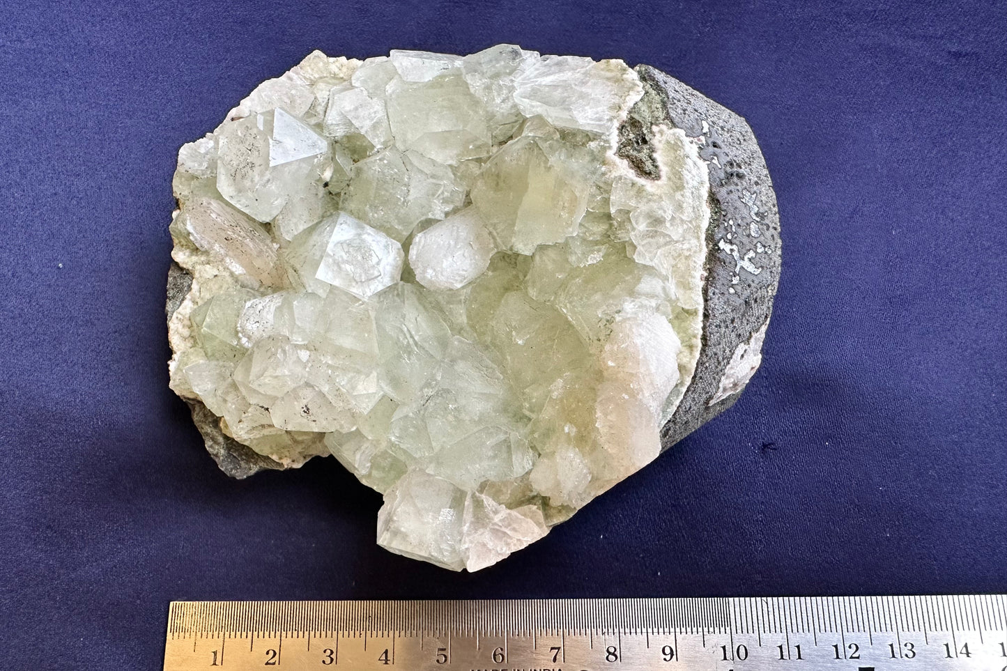 ES-ZM10111 - Green Apophyllite with white shiny Stilbite