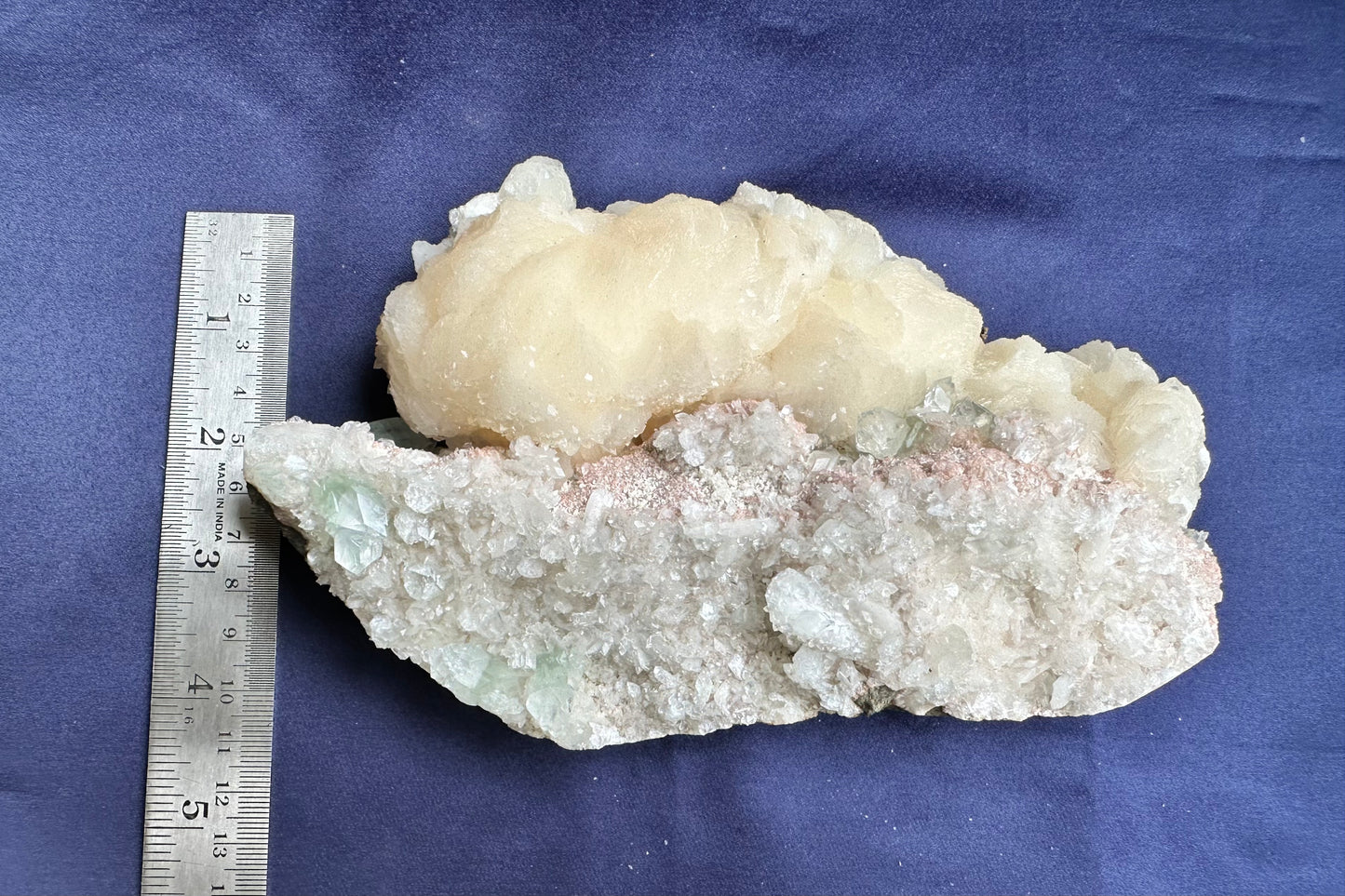 ES-ZM10197 - Green Apophyllite with Stilbite and Chalcedony