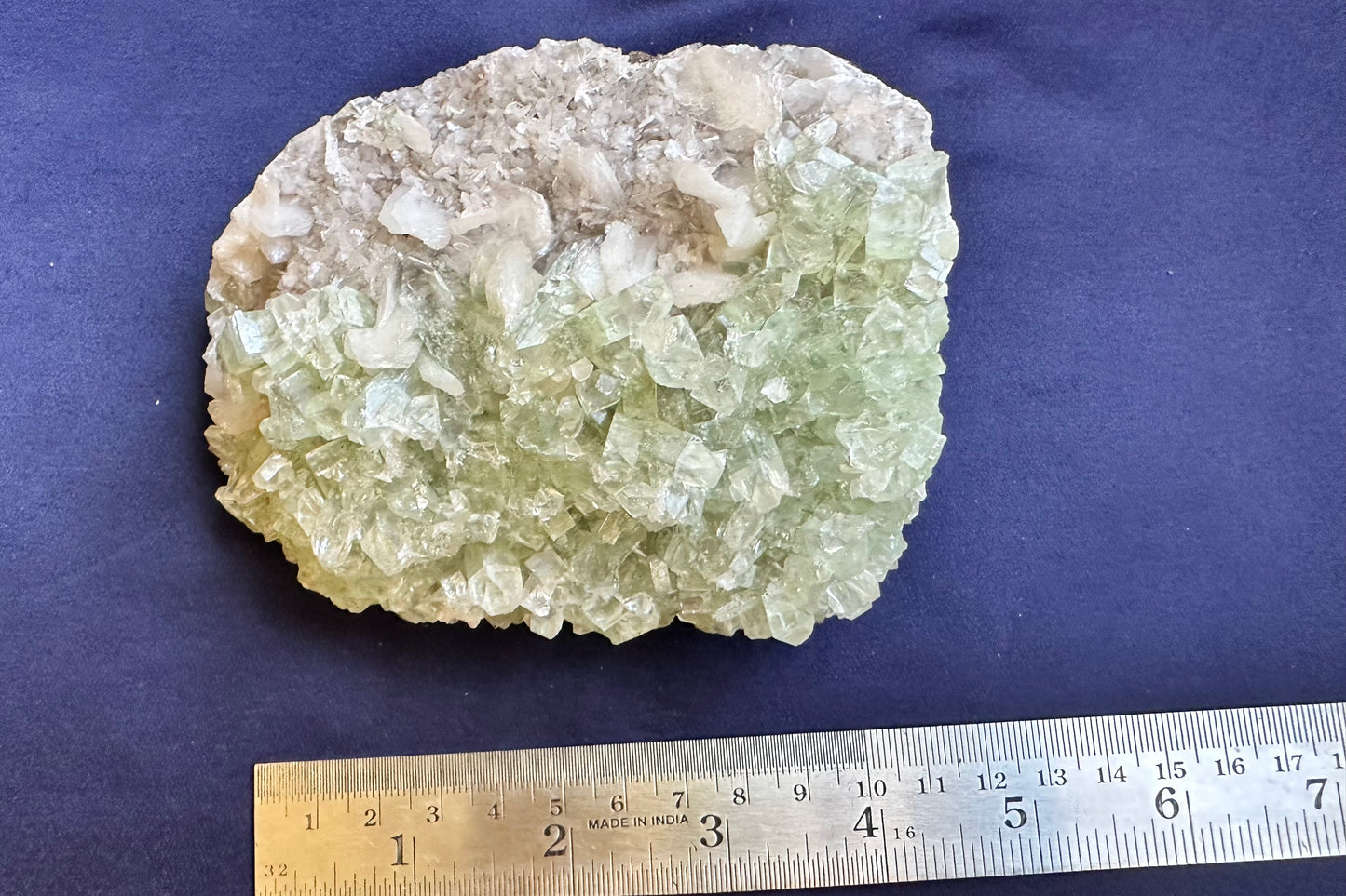 ES-ZM10158 - Green Apophyllite with tiny white Stilbite