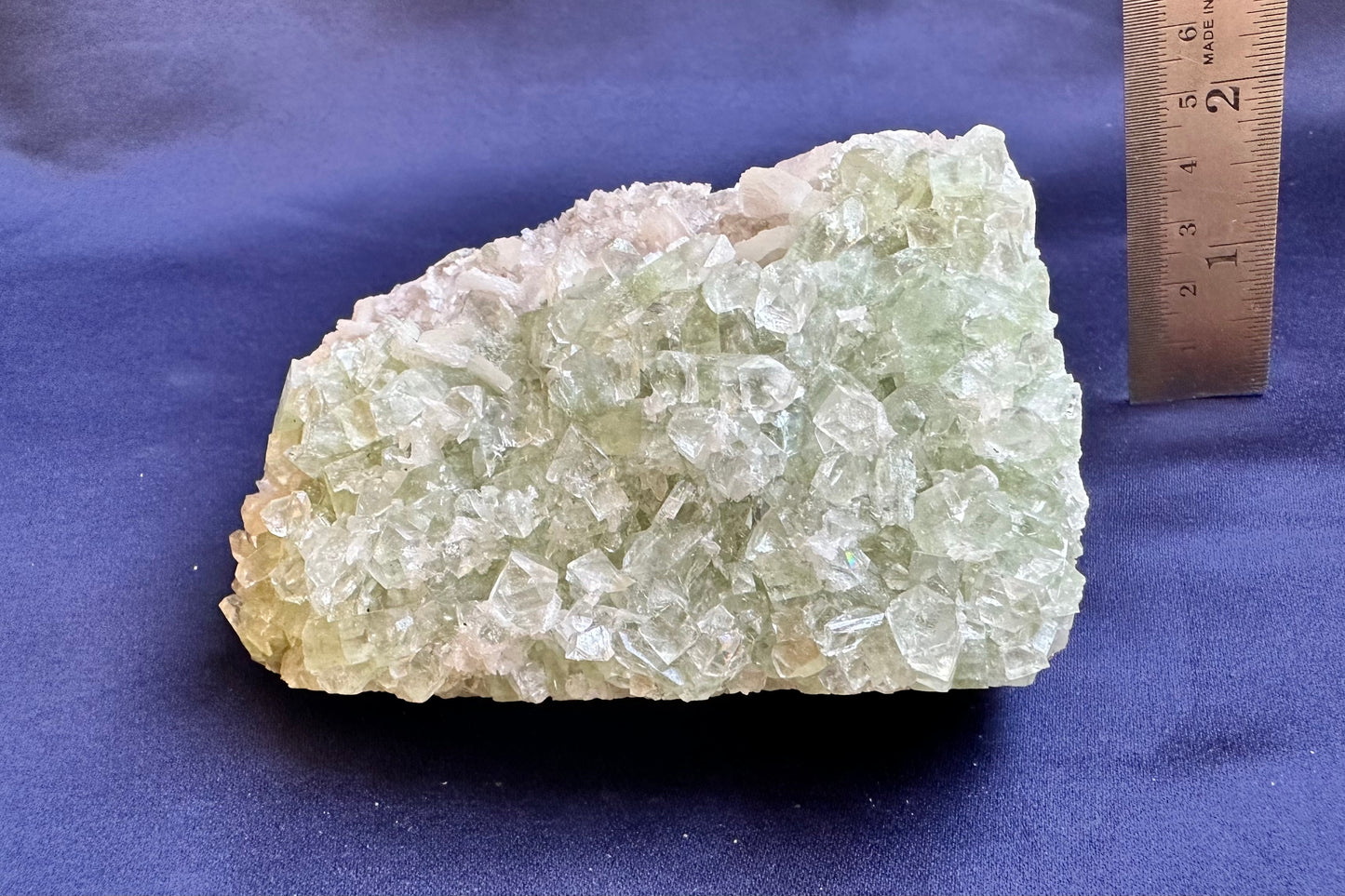 ES-ZM10158 - Green Apophyllite with tiny white Stilbite