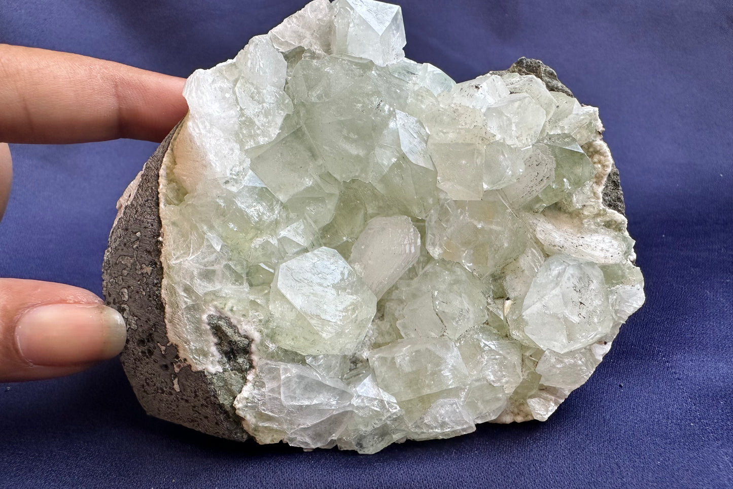 ES-ZM10111 - Green Apophyllite with white shiny Stilbite