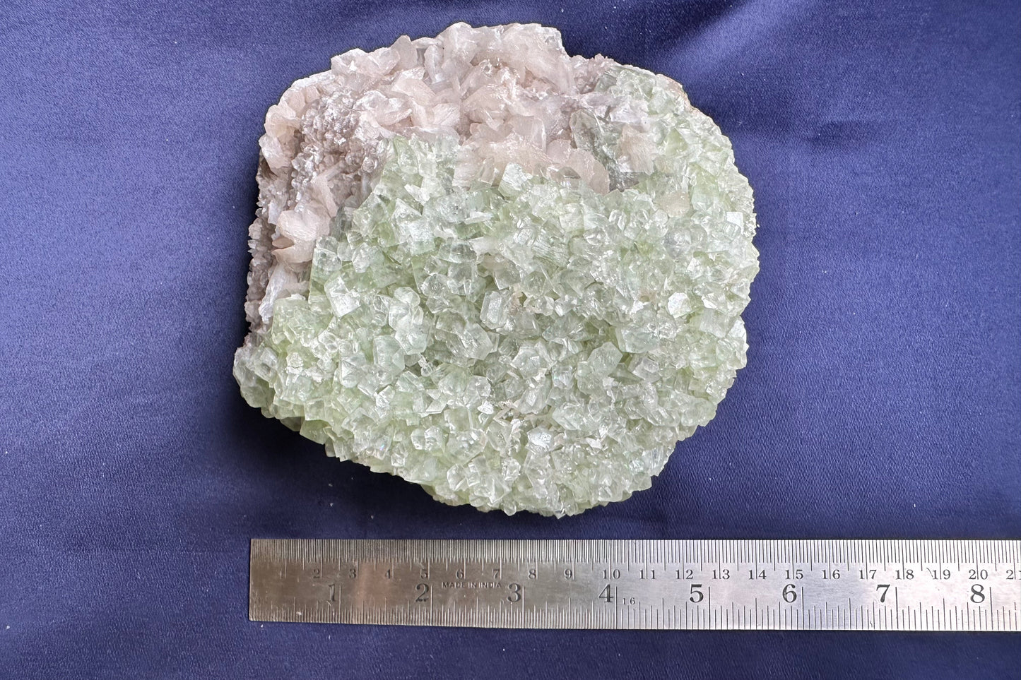 ES-ZM10171 - Green Apophyllite with shiny White Stilbite