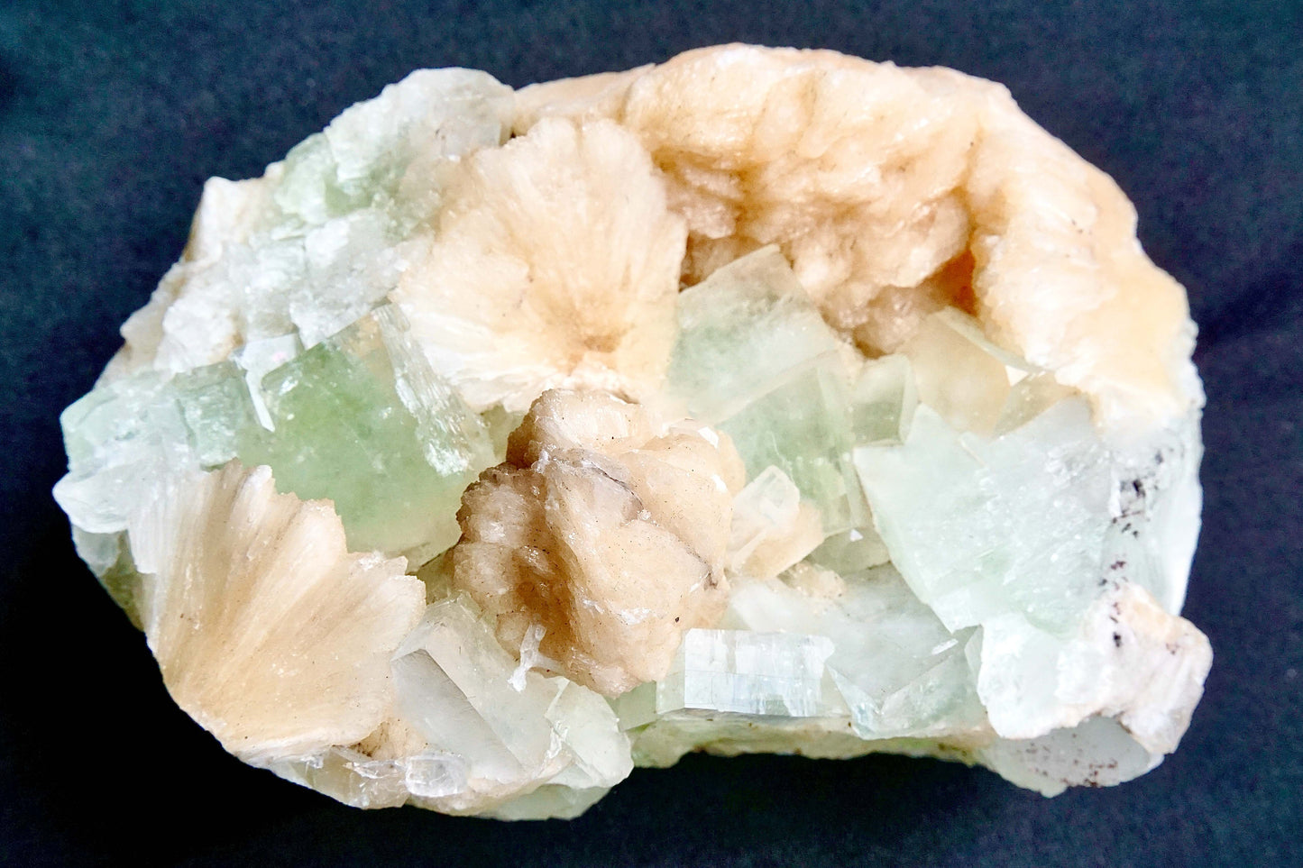 ES-ZM10038 - Green Apohyllite with peach Stilbite