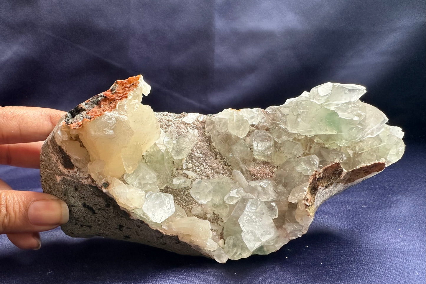 ES-ZM10191 - Green Apophyllite with Stilbite and Chalcedony