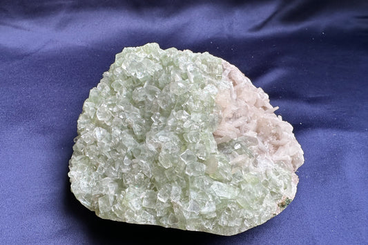 ES-ZM10171 - Green Apophyllite with shiny White Stilbite